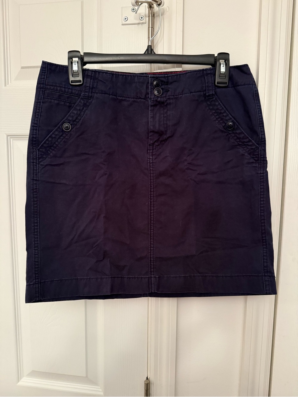 Tommy Hilfiger Dark Navy Button-Accent Mini Skirt
